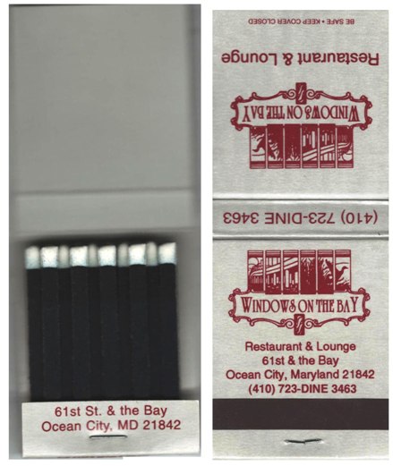 Matchbook  - Windows on the Bay Restaurant