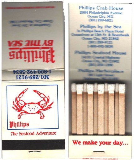 Matchbook - Phillips by the Sea Restaurant