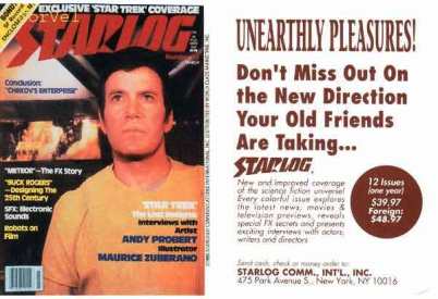 Promo Card - Starlog - Capt James T Kirk