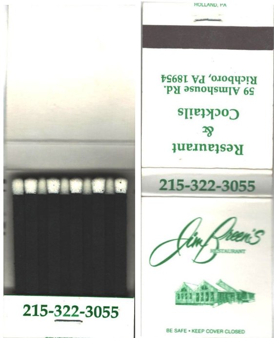 Matchbook - Jim Breen's Restaurant