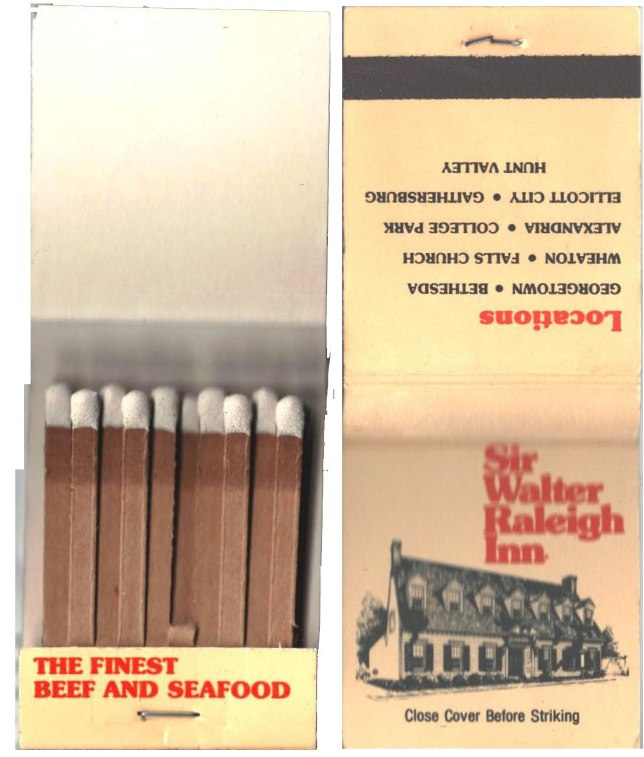 Matchbook - Sir Walter Raleigh Inn