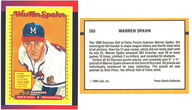 Atlanta Braves - Warren Spahn - Diamond King Puzzle (588)