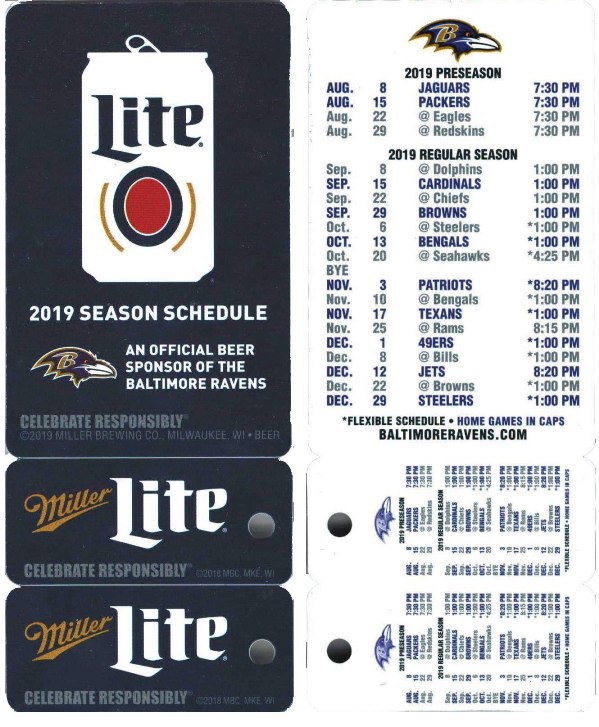 Baltimore Ravens - 2019 Football Schedule