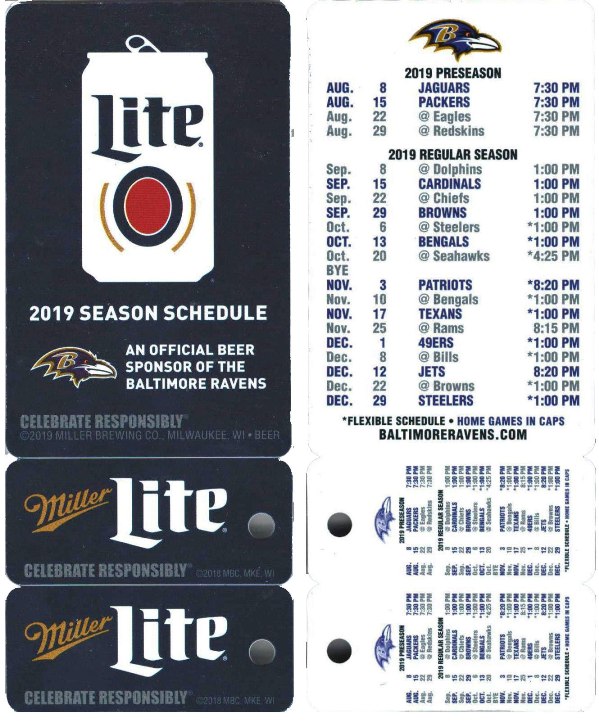 Baltimore Ravens - 2019 Football Schedule