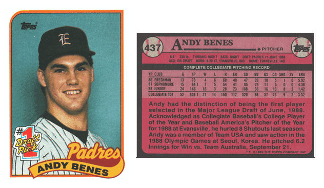 San Diego Padres - Andy Benes - Rookie Card