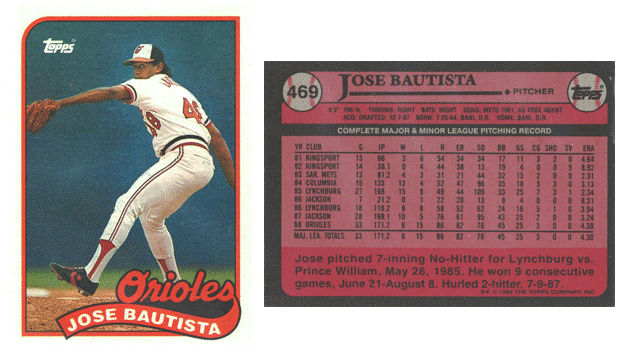 Baltimore Orioles - Jose Bautista - Rookie Card