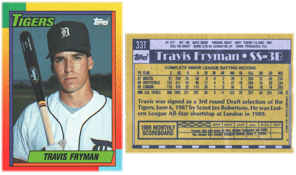 Detroit Tigers - Travis Fryman 	- Rookie Card