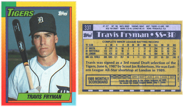 Detroit Tigers - Travis Fryman - Rookie Card