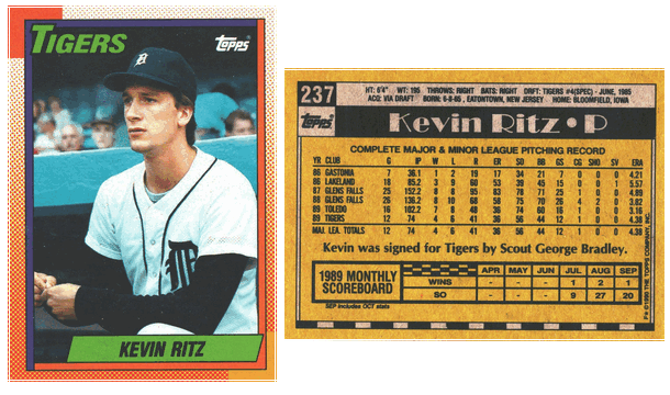 Detroit Tigers - Kevin Ritz - Rookie Card