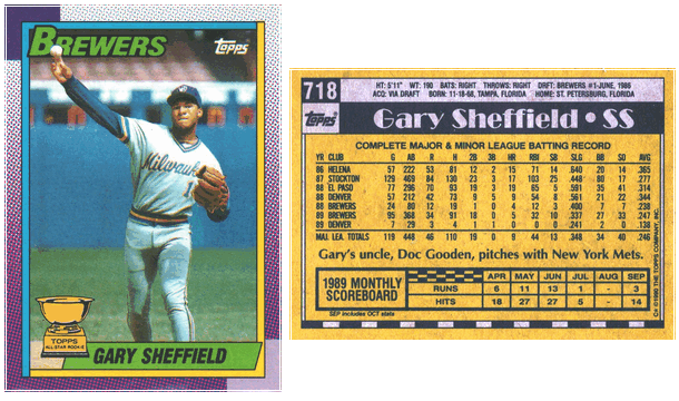 Milwaukee Brewers - Gary Sheffield - Rookie Card  (718)