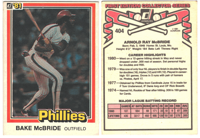 Philadelphia Phillies - Bake McBride (404)