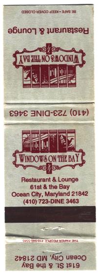 Matchbook Cover - Windows on the Bay Restaurant