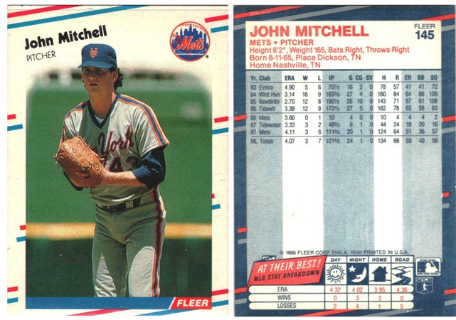 New York Mets - John Mitchell - Rookie Card