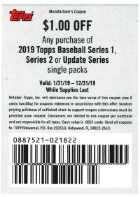 Topps 2019 Coupon