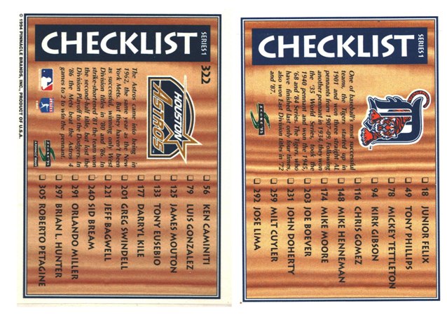 Houston Astros 1995 Checklist (320)