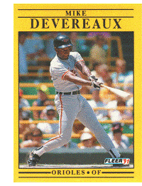 Baltimore Orioles - Mike Devereaux - Error Card