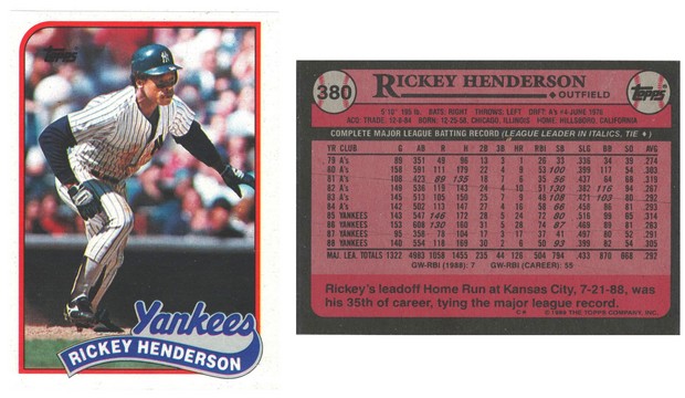 New York Yankees - Rickey Henderson (380)