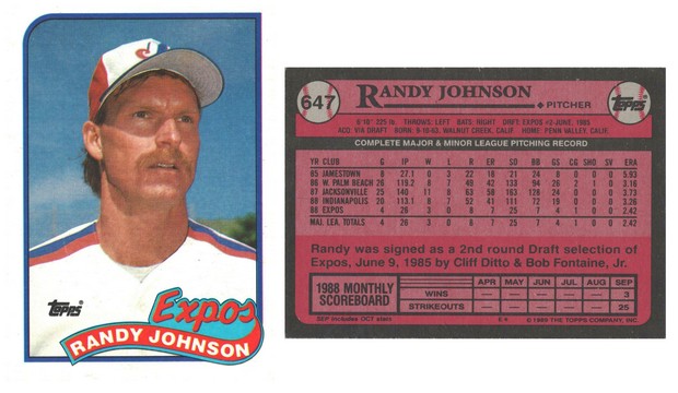 Montreal Expos - Randy Johnson - Rookie Card (647)