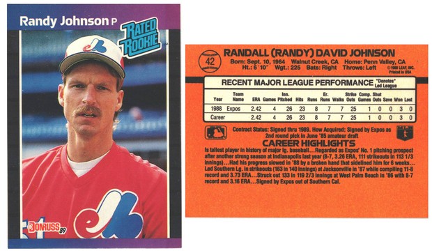Montreal Expos - Randy Johnson - Rookie & Error Card  (42)