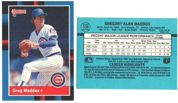 Chicago Cubs - Greg Maddox  (539)