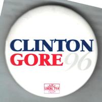 Clinton - Gore 	1996 Campaign Button  (round)