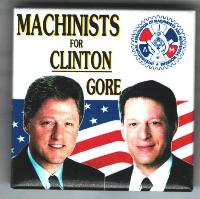Clinton - Gore 	1996 Campaign Button  (square)
