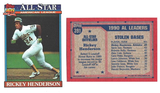 Oakland Athletics - Rickey Henderson - All Star (391)