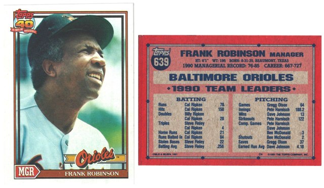 Baltimore Orioles - Frank Robinson - Manager (639)