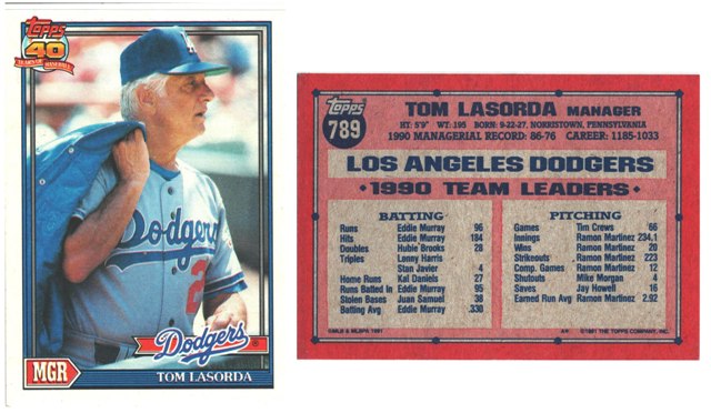 Los Angeles Dodgers - Tom Lasorda - Manager  (789)
