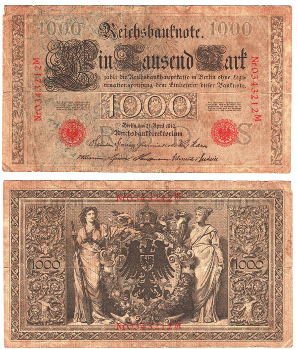 Germany - 1000 Mark Reichsbanknote #1