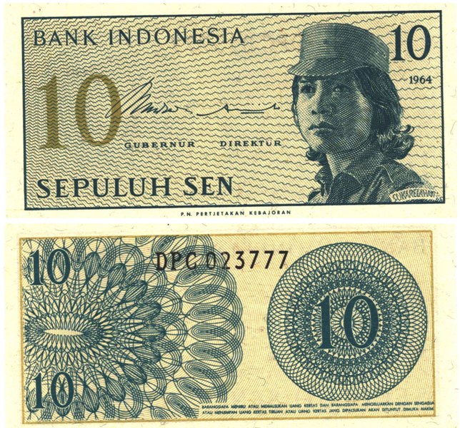 Indonesia - 10 Sen Note