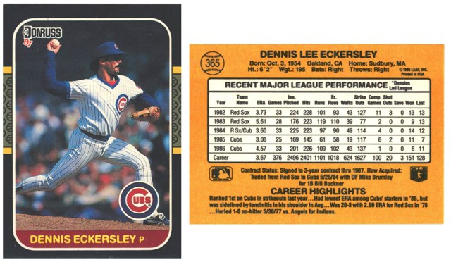 Chicago Cubs - Dennis Eckersley  (365)