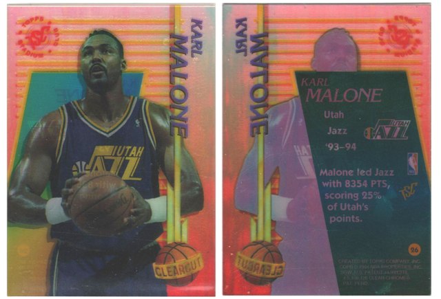 Utah Jazz - Karl Malone - Clear Cut Card