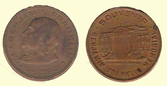 Token - Franklin Institute Memorial Souvenir - Copper