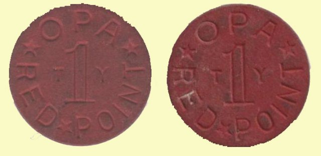 Token - OPA Red Point - WW2 War Rations