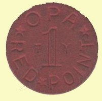 Token - OPA Red Point - WW2 War Rations