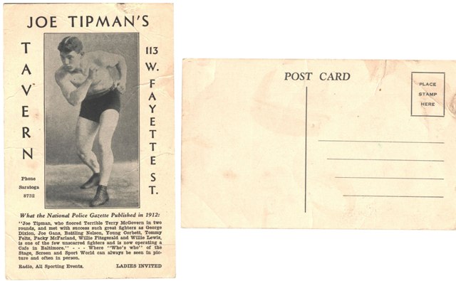 Postcard - Joe Tipman's Tavern - Baltimore, MD