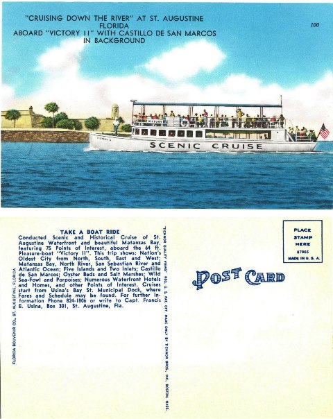 Postcard - Cruising Down the Rivers - St Augustine, FL