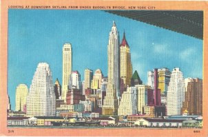 Postcard - Skyline of Downtown New York, NY