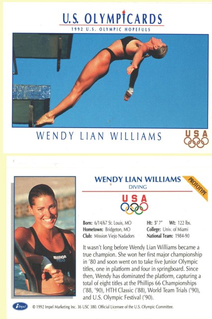 Promo Card - 1992 Olympic Hopefuls Wendy Lian Williams