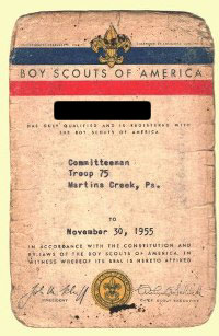 Boy Scout - 1955 Registration Card