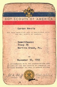 1955 Boy Scout Registration Card