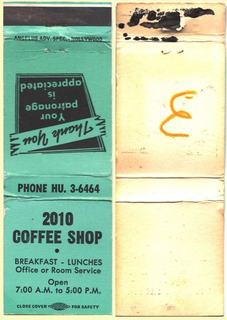 Matchbook Cover - 2010 Coffee Shop
