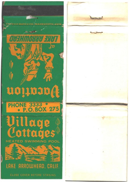 Matchbook Cover - Village Cottages - #1