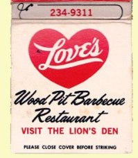 Matchbook - Love's Wood Pit BBQ Restaurant