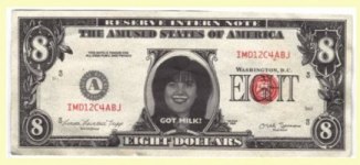 Monica Lewinski Currency - Fake Eight Dollar Bill