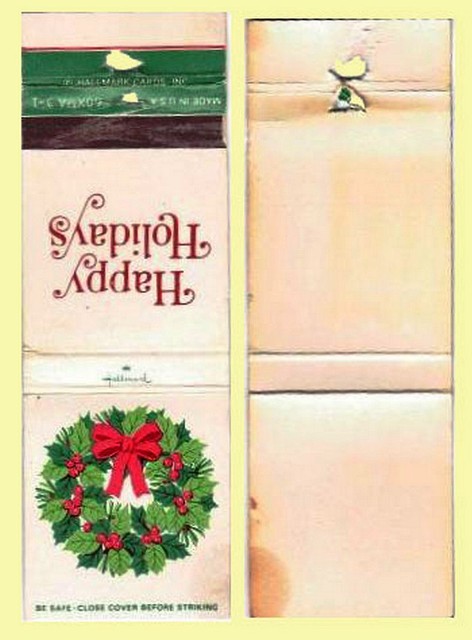 Matchbook Cover - Happy Holidays