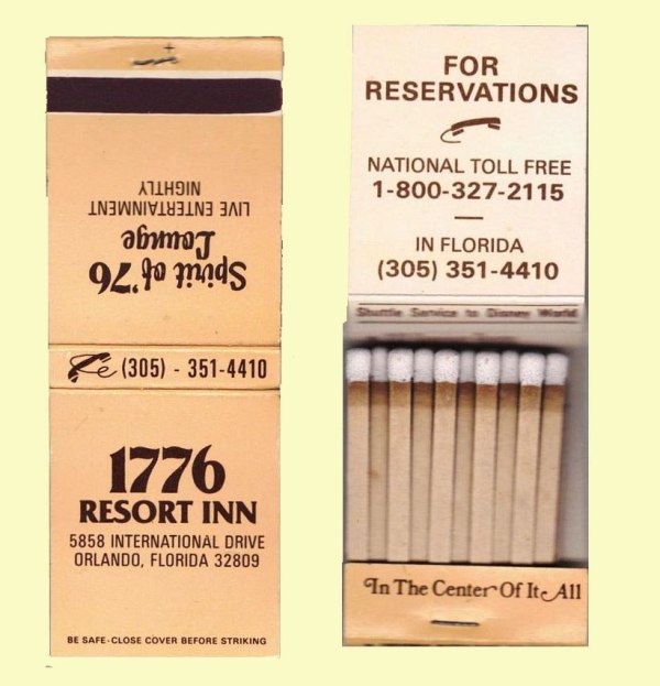 Matchbook - 1776 Resort Inn