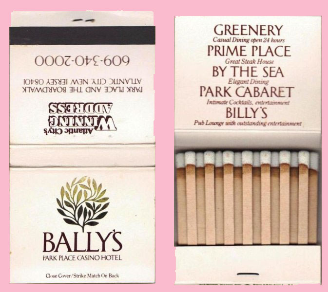 Matchbook - Bally's Park Place Casino Hotel - Atlantic City, NJ