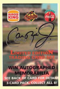 Baltimore Orioles - 1997 Cal Ripken Jr - Burger Kings Cards #0